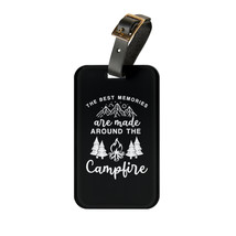 Personalized Black And White Campfire Acrylic Luggage Tag with Business Card Ins - £17.29 GBP