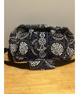 Vera Bradley Canterberry Cobalt Blue and Black Weekender Travel Large  B... - $61.48 CAD