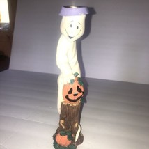 Ghost Jack-O-Lantern Scarecrow Ghost Pencil Candle Holder Halloween Decoration - £15.03 GBP