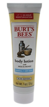 Burt's Bees Milk & Honey Body Lotion Normal to Dry Skin 1 oz 25 g All Natural - $12.99