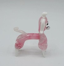 Pink Poodle Dog Glass Figurine 1950&#39;s - £19.35 GBP