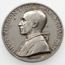 1939 Vatican City Pope Pius XII Silver Medal 44mm Wide - £215.12 GBP
