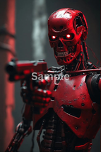 The Red Protocol: Unit AW-09 Robot Poster - €4,31 EUR