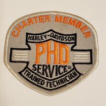 Harley Davidson Charter Member PHD Service Trained Technician 4&quot; Patch Gray - $12.36