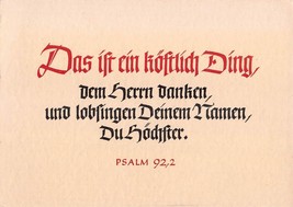 DAS IST EIN HOFTLICH DING-THAT&#39;S POLITE~GERMAN BIBLE VERSE PSALM 92.2 PO... - $6.80