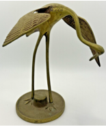 Vintage Brass Crane/Stork Bird Figurine 7&quot; SKU U231 - £18.27 GBP