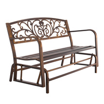 VEVOR Outdoor Bench, 50 inch, Carbon Steel Metal, Cast Iron Back, Antiqu... - $2,536.87 MXN