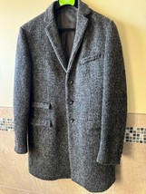 Alessandrini Men&#39;s Gray Knit Mohair Blend Long Jacket SZ M Italy - $157.41