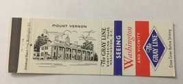 Vintage Matchbook Cover Matchcover Gray Line Bus Mount Vernon Washington DC - £2.65 GBP