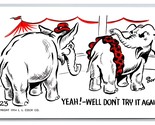 Comic Risqué  Elephant Gets Fresh UNP Bortz Chrome Postcard L19 - $6.88