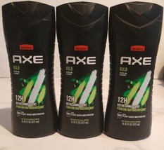 3x Axe Kilo Body Wash Kaffir Lime &amp; Coconut 12 Hour Refreshing Scent 16 Oz. New - £31.28 GBP