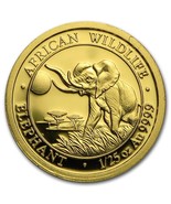 2016 1/25 oz Somalia Gold African Elephant BU - $189.97