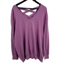 Love Ellie Sweater 3X Pink V Neck Criss Cross Back Detail  - £21.52 GBP