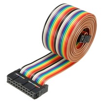uxcell IDC Rainbow Wire Flat Ribbon Cable 20 Pins 118cm Length 2.54mm Pi... - $17.09