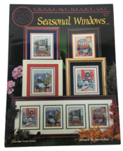 Cross My Heart Cross Stitch Patterns Leaflet Seasonal Windows Winter House Door - £9.58 GBP