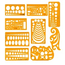 Geometric Drawings Templates Set - 9 PCS Drafting Stencils for Precise Measureme - $41.57