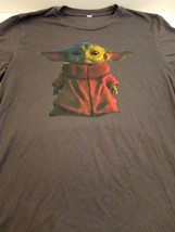 Adult Star Wars- The Mandalorian Baby Yoda Gray T-Shirt Size: XL - £7.78 GBP