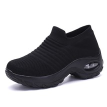 Spring Women Sneakers Shoes Flat Slip on Platform Sneakers for Women Black Breat - £22.91 GBP