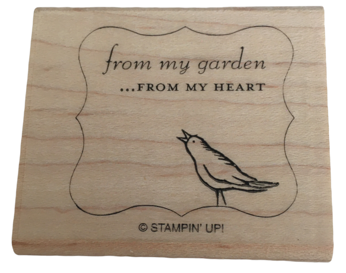 Primary image for Stampin Up Rubber Stamp From My Garden Bird Heart Gardener Gift Tag Card Making