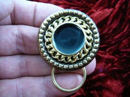 (E-370) Black enamel round braided rope Eyeglass pin pendant ID badge ho... - €14,31 EUR