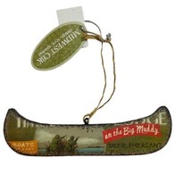 Midwest CBK Decoupage Canoe Wood Decorated Christmas Ornament NWT - £6.20 GBP