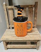 Halloween Rae Dunn &quot;More Boos Please&quot; Mug With Witch Legs Topper ~ 2021 - $18.05