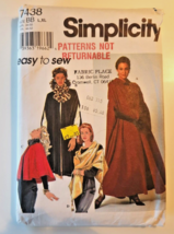 Simplicity Sewing Pattern Women&#39;s Cape or Wrap Size BB L-XL Uncut Factor... - £9.07 GBP