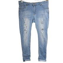 Light Wash Distressed Skinny Crop Jeans Size XL  - £19.71 GBP