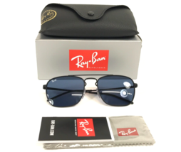 Ray-Ban Sunglasses RB3588 9014/80 Matte Rubberized Black Frames Dark Blue Lenses - £95.86 GBP