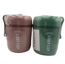 Set of 2 Travel Thermal Soup Mug 2 Cup Pink/Green NEW - $18.99