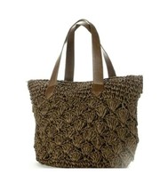New Croft &amp; Barrow Women&#39;s Scallop Straw Shopping Totes Variety Colors - £22.22 GBP