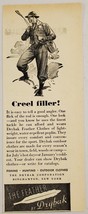 1949 Print Ad Drybak Feather Hunting &amp; Fishing Clothes Binghamton,New York - £7.17 GBP