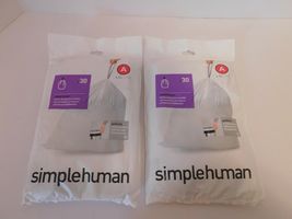 2Pk Simplehuman 4.5L (A) 30 Extra Strong Bag Custom Fit Liner For Round ... - £11.96 GBP