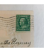 1909 Green Franklin One Cent Stamp CANCELLED Antique Embossed Easter Pos... - £7.66 GBP