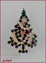 Signed Eisenberg Ice Garland Christmas Tree Pin Smaller Size (#J969) - £47.27 GBP