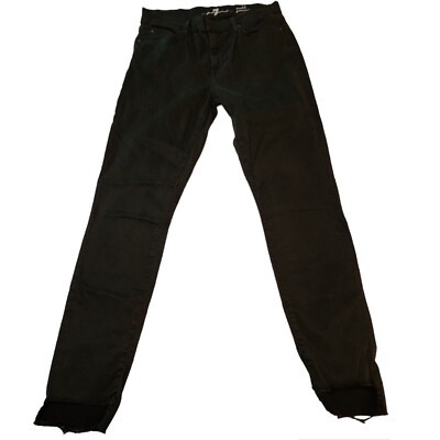 7 For All Mankind Ankle Skinny Jeans Distressed Hem Dark Wash Size 29 - £13.20 GBP