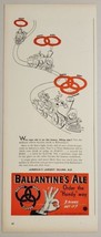 1940 Print Ad Ballantine&#39;s Ale Train &amp; Engineer Cartoon Newark,New Jersey - £12.17 GBP