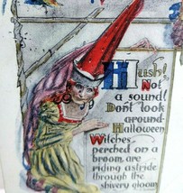 Halloween Postcard Gothic Witch Fantasy Cat  H B Spencer Artist CD Clen Denning - £167.19 GBP