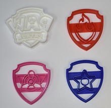 Paw Patrol Logo Badges Shields Tags Set Of 4 Cookie Cutters USA PR1047 - £8.59 GBP