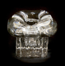 Vintage Art Glass Clear Glass Cube Ice Block Square Candle Candle Holder 2.75&quot; h - £15.78 GBP