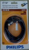 Philips 6-foot RG6 Quad-Shield Coaxial Cable - HDTV Optimized - NEW - SDW5202W - £7.77 GBP