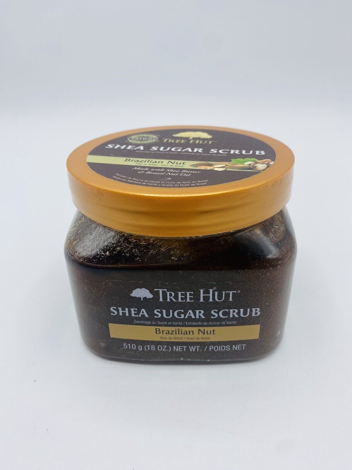 Primary image for Tree Hut Shea Sugar Scrub Brazilian Nut 18 OZ DISCONTINUED Rare, Full No Seal