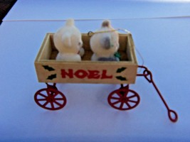 Older Noel Wooden Wagon With Teddybears Christmas Ornament - £10.22 GBP