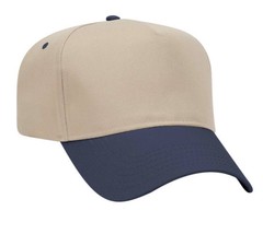 New Tan Navy Blue Otto Cap Hat 5 Panel Mid Profile Snapback Vintage A Frame - £7.41 GBP