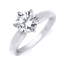 1.0 Carat Round Cut CZ Solitaire Engagement Ring Sterling Silver Size 5-9 - £31.02 GBP+