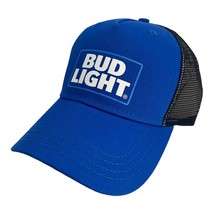 NEW BUD LIGHT BEER TRUCKER CAP HAT BLUE ADULT SIZE ONE SIZE CURVED BILL - £13.90 GBP