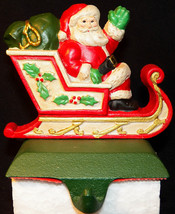 Midwest Importers Cast Iron Santa In Sleigh Christmas Stocking Holder Ha... - $129.99