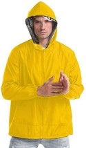 Yellow Detachable Face Shield Cover Protective Jacket Hat Hoodie Size Large - £16.55 GBP