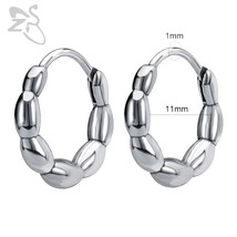 ZS Punk Hoop Earrings for Man Stainless Steel Simple Round Circle Hoop Earrings  - £10.50 GBP