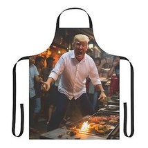 PRESIDENT DONALD TRUMP COOKING AND SCREAMING APRON STRAPS - $34.99